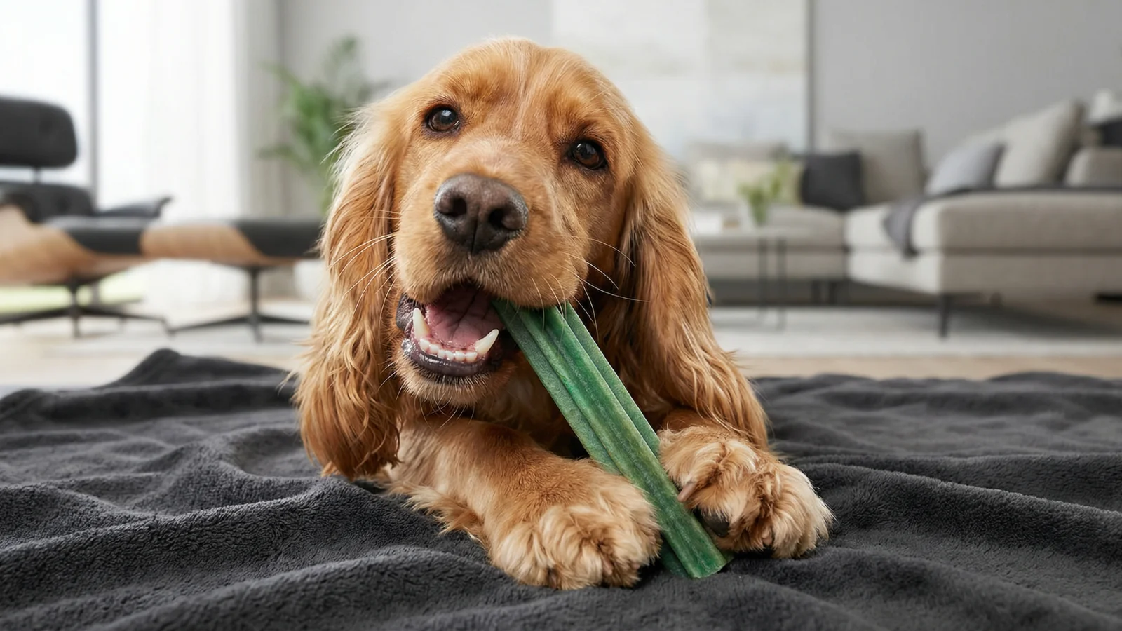 Enzymatic dental chews used to clean dog teeth without brushing