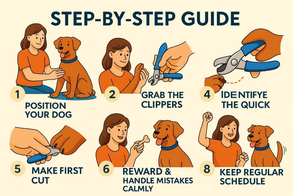 Step-by-step guide on how to clip dog nails safely