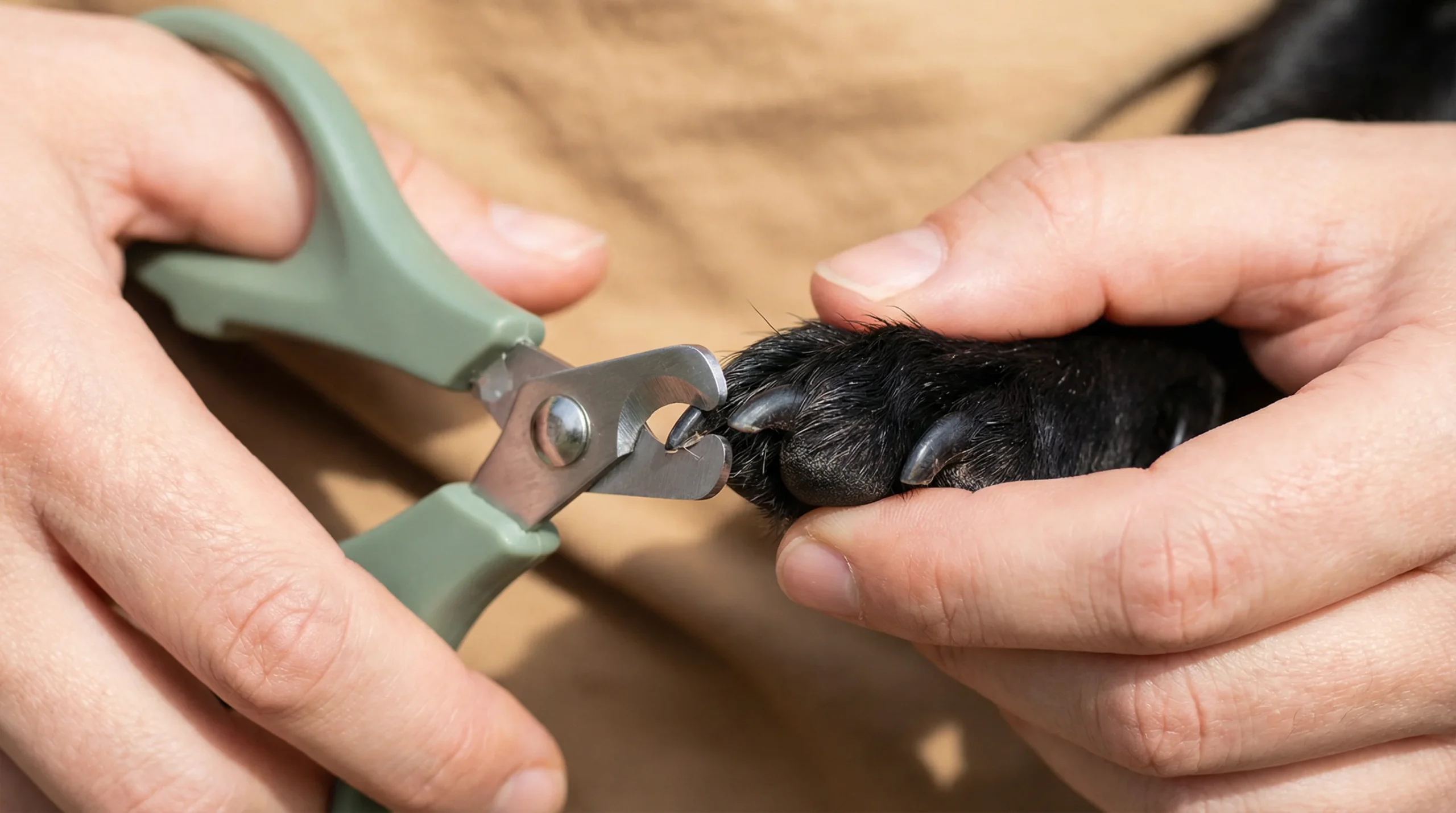 How to cut dog nails that are black safely using nail clippers