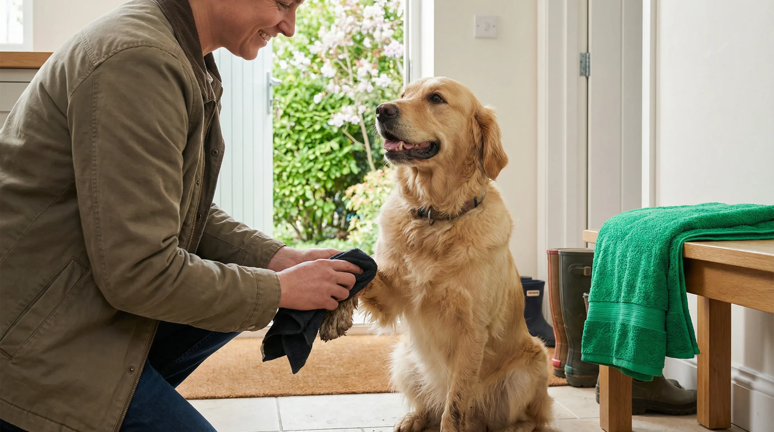 Best shampoo for dogs with itchy skin supported by gentle paw wiping to reduce allergens and irritation between baths.
