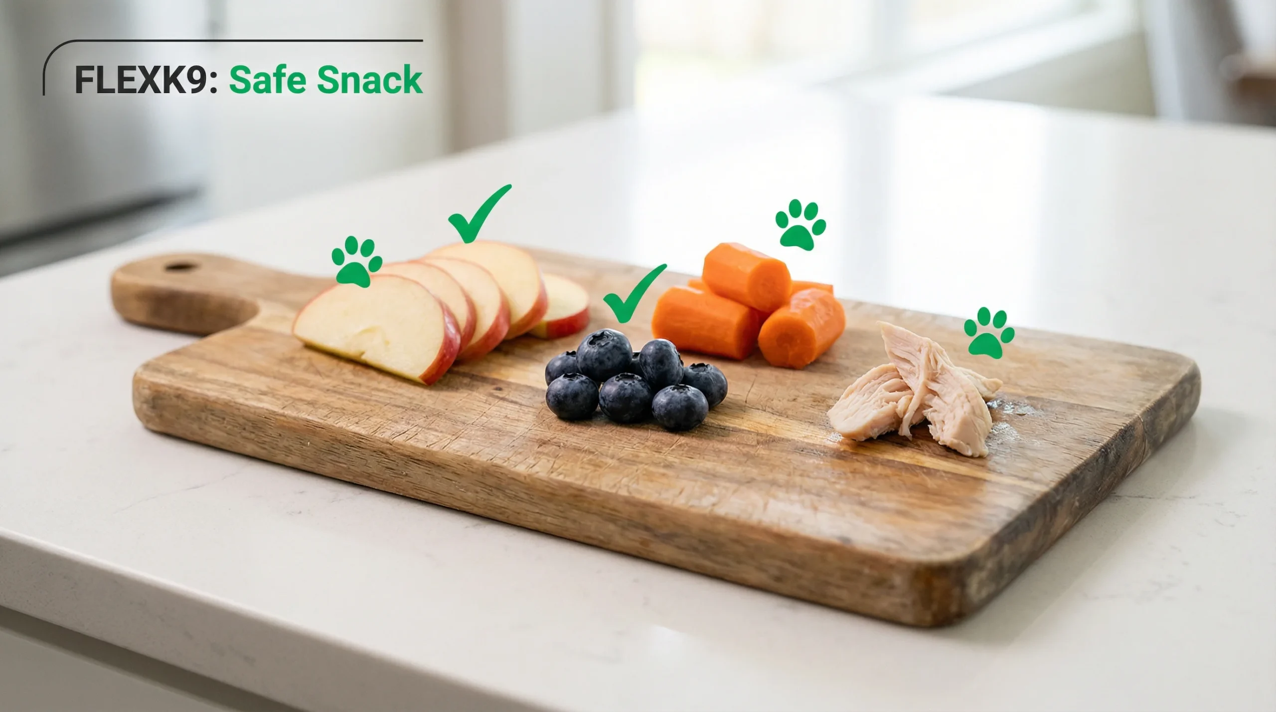 what dogs can eat safely including apple slices blueberries carrots and plain chicken