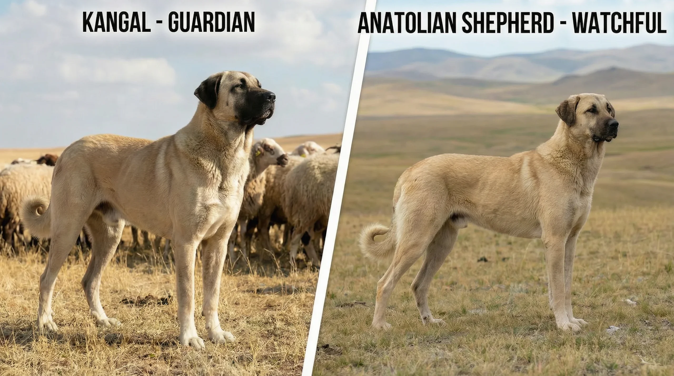 Kangal vs Anatolian Shepherd temperament and behaviour compared Kangal vs Anatolian Shepherd temperament comparison showing guarding and watchful behaviour