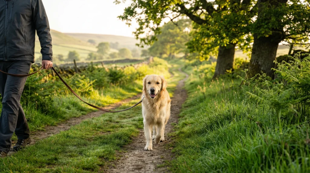 Keep dogs on leads while walking on countryside paths to protect wildlife and livestock