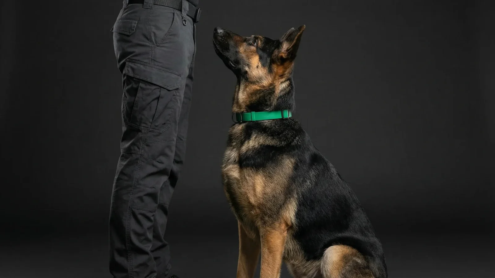 Most intelligent dog breeds respond best to structured obedience training, shown by a highly focused dog following handler commands